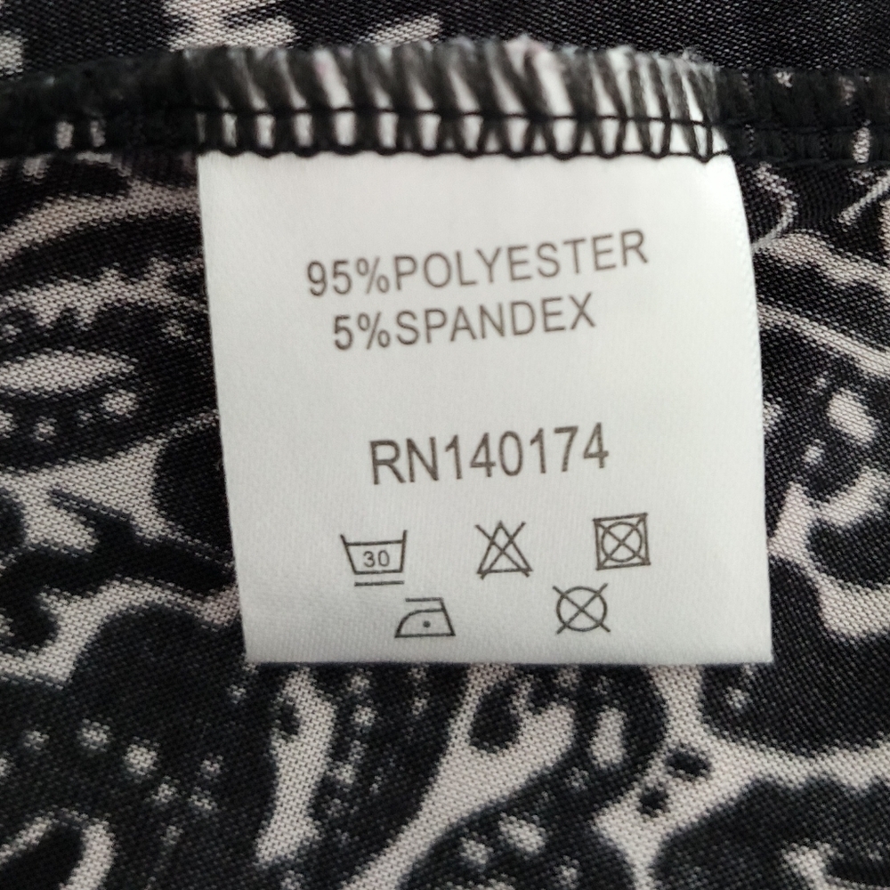 [5x$20] Black Beige Patterned Dress / 2X - Picture 6 of 7